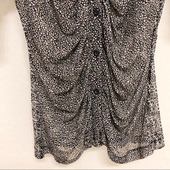 CAbi #241 Gathered Placket Sheer Blouse - Picture 4 of 6